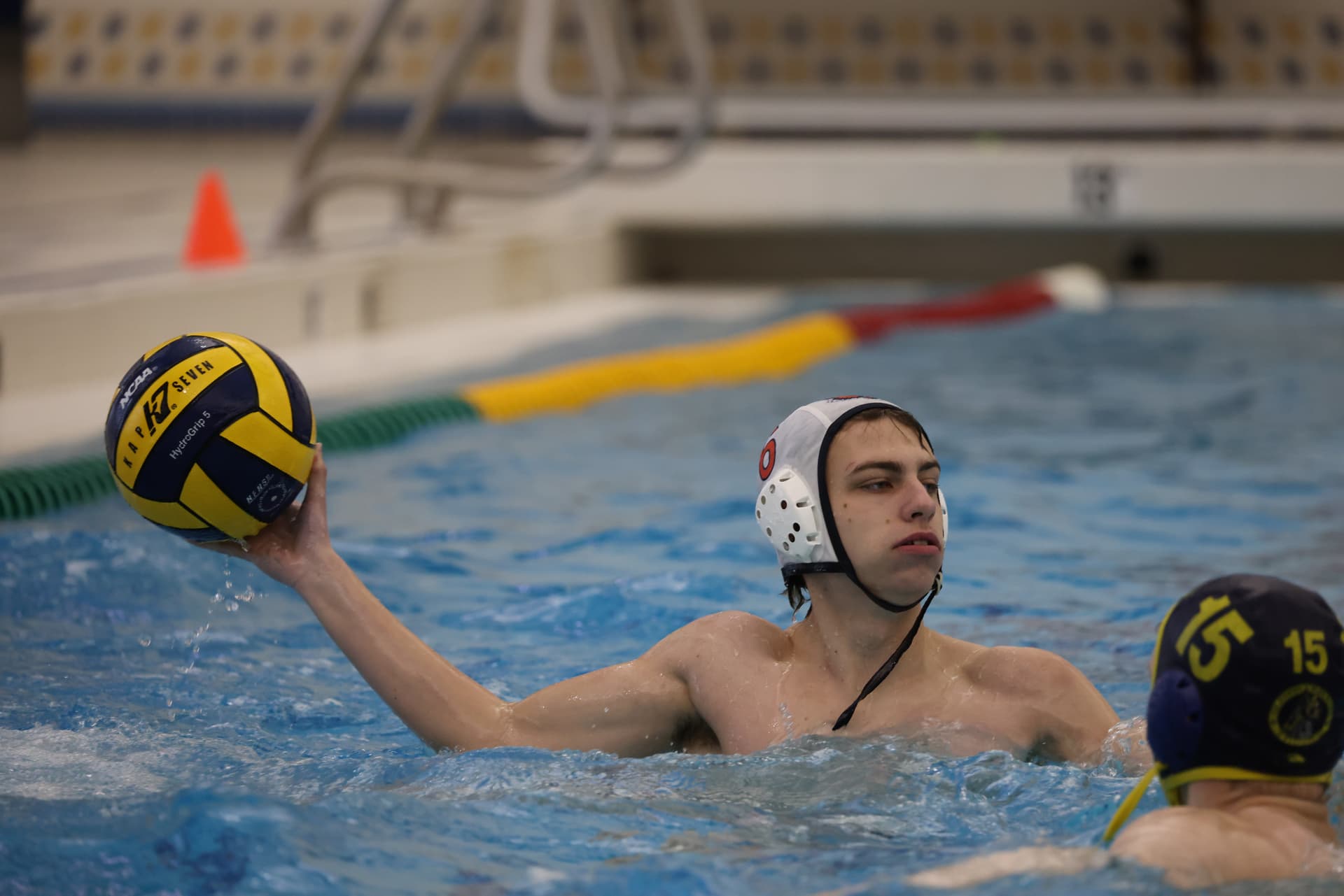 Player preparing to pass from the perimeter.